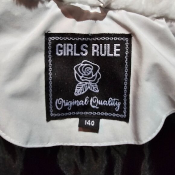 Girls Rule White Puffer / winter Jacket - Picture 8 of 16
